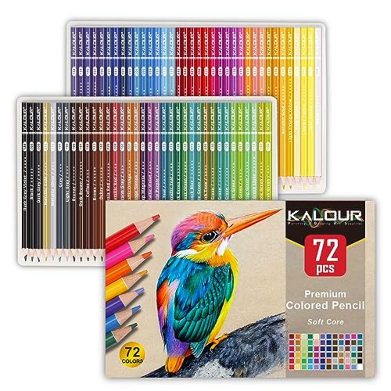 72 Count Colored Pencils for Adult Coloring Books, Soft Core,Ideal for Drawing Blending Shading,Color Pencils Set Gift for Adults Kids Beginners